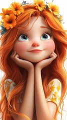 portrait of a woman with flowers