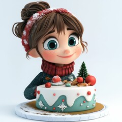 the picture of the girl with the cake