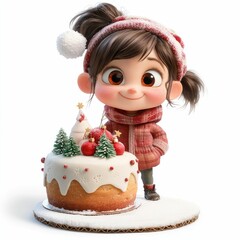 the picture of the girl with the cake