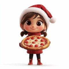 the picture of the girl with the hot pizza