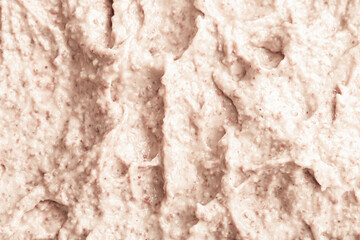 Texture of porridge close-up. Baby food, coarse porridge. Background texture of food for children.