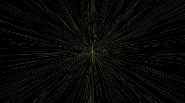 Blue glow light rays with time warp on zoom in effect background. Perspective view of blue laser light burst motion. Long exposure time warp speed Lights lines blue background zoom in. 4K