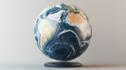 Our Planet Earth: A Realistic Depiction - Stunning realistic Earth globe, showcasing continents, oceans, and landmasses. Symbolizes global connection, environmental awareness, geography, exploration