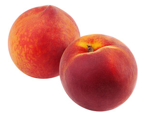 Peach isolated on white background, full depth of field