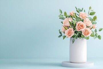 Naklejka premium Valentine's day love blooms elegant flower arrangement indoor setting soft aesthetic