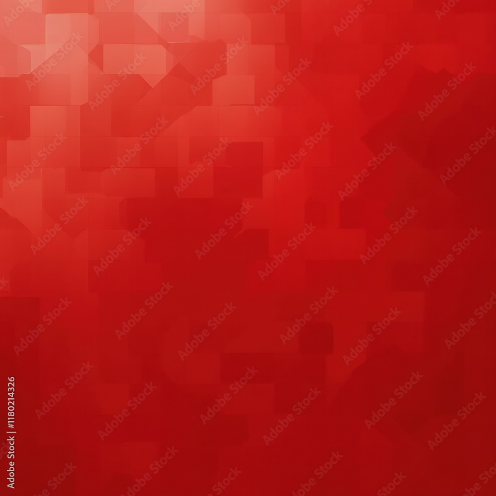 Poster Abstract Red Background with Geometric Shapes