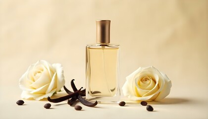 Vanilla perfume elegant mock-up