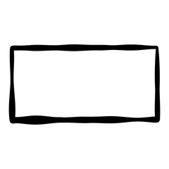 black frame with uneven edges element vector illustration. grunge style