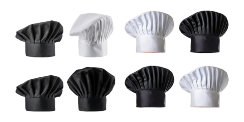 Collection of Chef Hats in Various Styles and Colors on Display