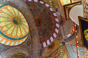 Dome of the Blue Mosque or Sultan Ahmed Mosque in Istanbul, Turkey