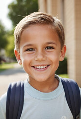 Lächelndes Schulkind am Tag der Einschulung