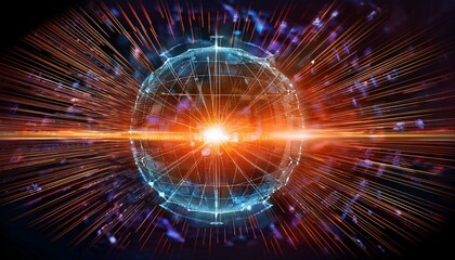 Spherical particles that represent the qubits of a quantum password emit light and rotate while overlapping.