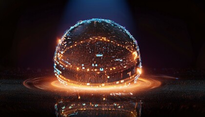 Spherical particles that represent the qubits of a quantum password emit light and rotate while overlapping.