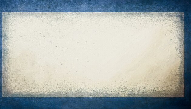 Textured background with a cream interior and blue border.