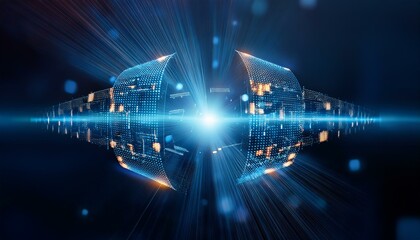 Spherical particles that represent the qubits of a quantum password emit light and rotate while overlapping.