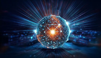 Spherical particles that represent the qubits of a quantum password emit light and rotate while overlapping.