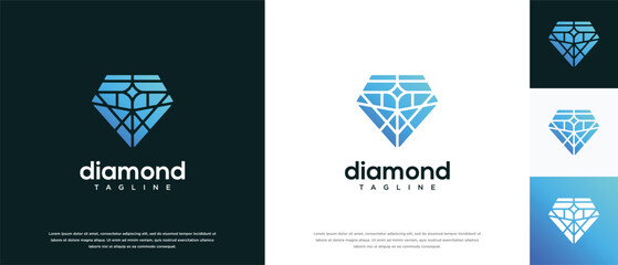 Diamond Logo Design Template . Jewelry diamond logo design