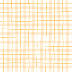 Orange Plaid Gingham Hand Drawn Background Pattern Overlay