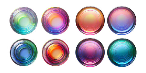 Colorful Gradient Circular Elements with Depth and Reflection Effects