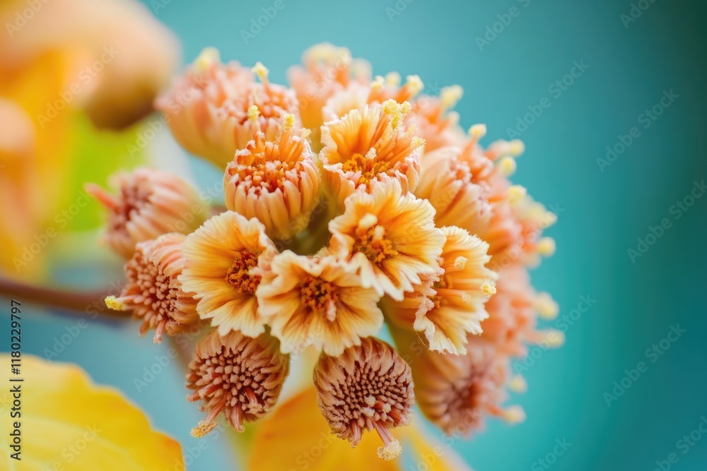 Poster a detailed view of a flower growing on a tree branch, perfect for nature-inspired designs and projec