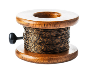 Fishing Line Spool Spindle for Organized Storage - Isolated on White Background