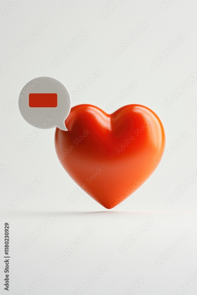 Aufkleber a heart shaped object with a speech bubble, often used as a symbol of love and affection