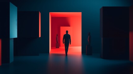 Obraz premium A Dimensional Doorway in Digital Art