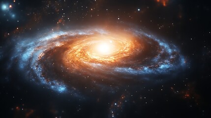 Fototapeta premium Spiral galaxy, cosmic dust, stars, nebula.