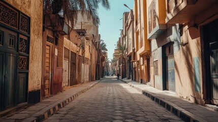 Fototapeta premium Ancient City Alleyway - A Timeless Urban Oasis