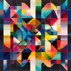 Abstract Geometric Composition with Vibrant Colors