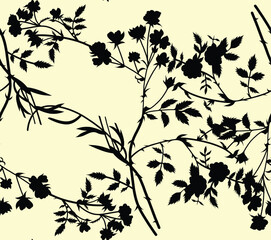 A seamless border of intricately painted wildflowers, bringing a whimsical and organic touch to versatile design projects.