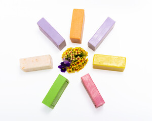 Savons naturelles colorés