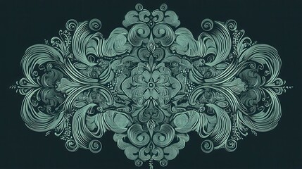 Fototapeta premium Opulent Decorative Design. Intricate Pattern Artwork. Elegant Floral Motifs. Symmetrical Decorative Art. Exquisitely Detailed Pattern. A Masterpiece of Decorative Art.