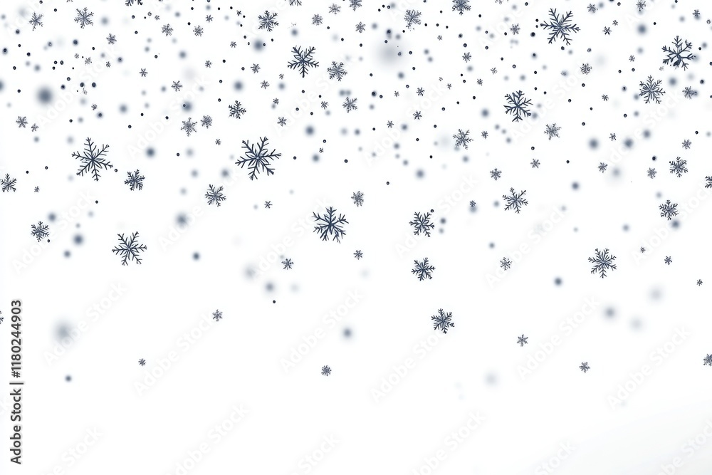 Poster a collection of unique snowflakes on a plain white surface