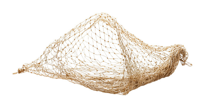 Durable Fishing Net for Catches Isolated on White Background
