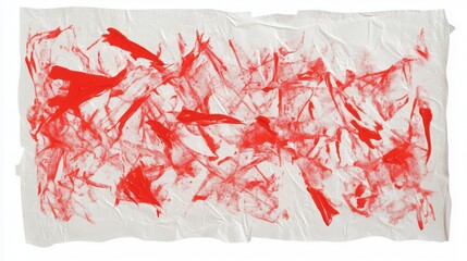 Abstract Red Paint Splatter on Crumpled Paper