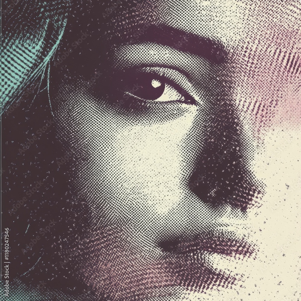 Aufkleber a close-up shot of a woman's face with a blurred background, ideal for use in portraits or personal 