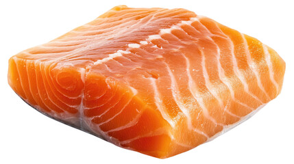 salmon, trout, steak, slice of fresh raw fish, isolated on white background, clipping path, full depth of field.