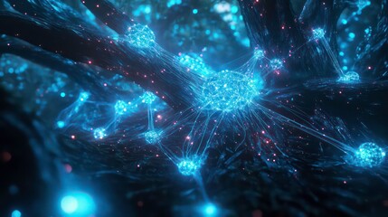 Futuristic world with glowing connections, representing digital connectivity and innovation.