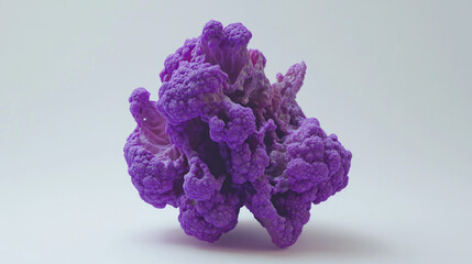 Obraz premium Abstract purple cauliflower on white background.