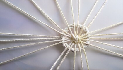 Obraz premium The tangled strings are neatly arranged and connected without any knots.