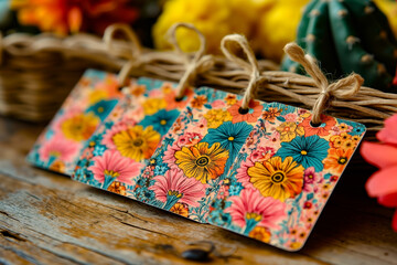 A bunch of colorful flowers sitting on top of a wooden table