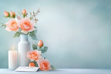 Serene setting for a romantic valentine's day close-up of a heartfelt floral bouquet
