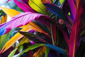 Close-up view of a plant's colorful leaves, ideal for illustrations and designs