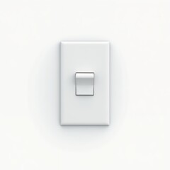 Minimalist White Light Switch on a Plain White Wall