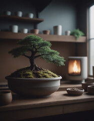 Indoor Bonsai Tree with Earth Globe