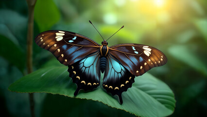 Obraz premium Brazilian Owl Butterfly in Rainforest