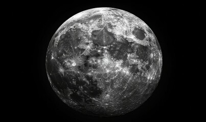 Close up of the moon with a dark background. The moon is the main focus of the image, and it is a close up of the moon's surface. The dark background emphasizes the moon's features