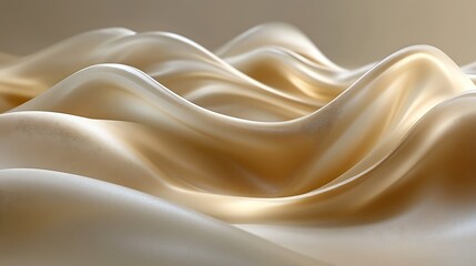 Fototapeta premium Abstract beige silk waves background.