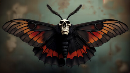 Macro Portrait of a Death's-head Hawk-moth